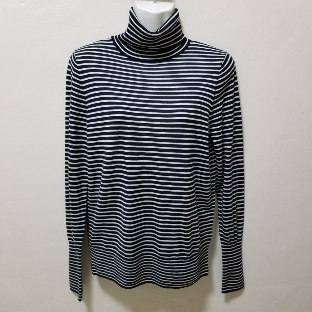 JCrew Tippi Sweater Striped Turtleneck Merino Wool